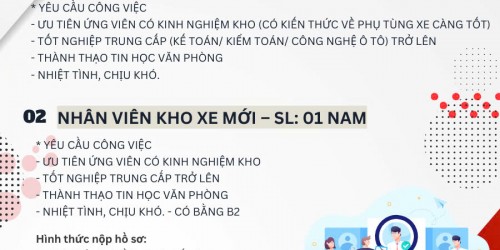 TUYỂN DỤNG NHÂN VIÊN TẠI TOYOTA NHA TRANG