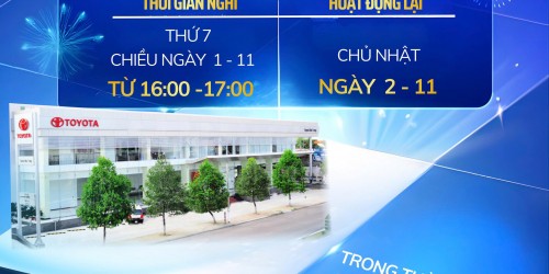 THÔNG BÁO NGHỈ HOẠT ĐỘNG NỘI BỘ THÁNG 10/2025  – TOYOTA NHA TRANG